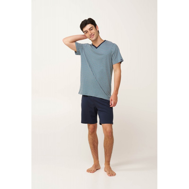 Ανδρική Πυτζάμα με Γεωμετρικό Μοτίβο BLUE (24620-BLUE) Ανδρική Πυτζάμα με Γεωμετρικό Μοτίβο BLUE (24620-BLUE)