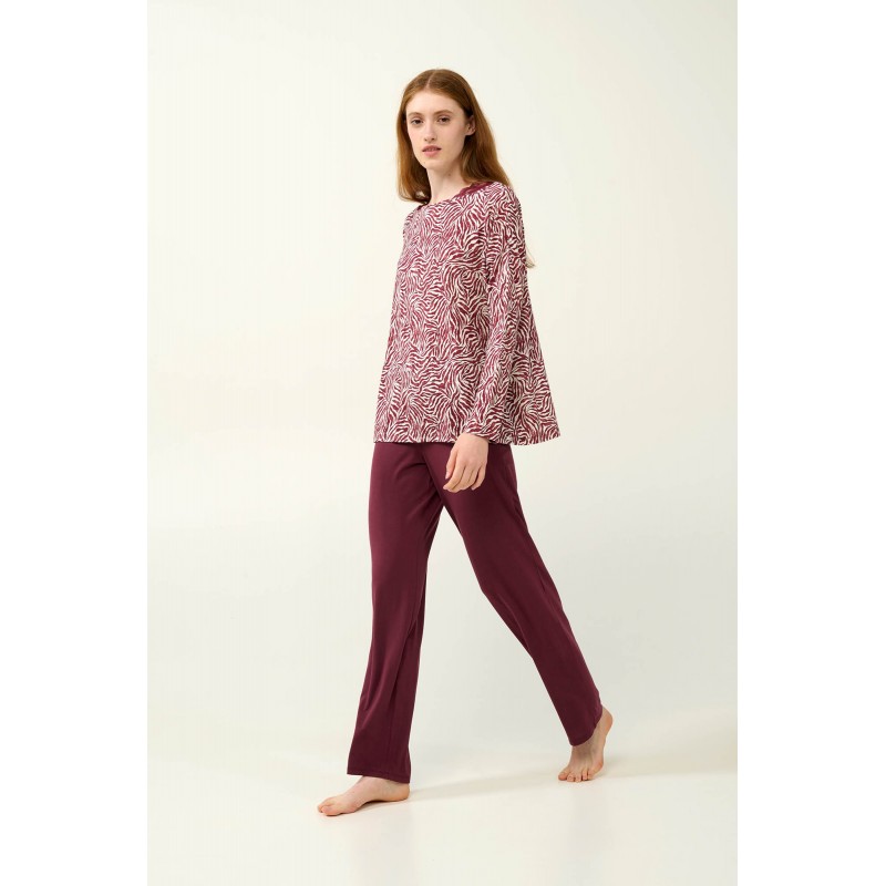 Γυναικεία Πυτζάμα Micromodal  με Μοτίβο Ζέβρα RED WINDSOR (23043-RED WINDSOR)