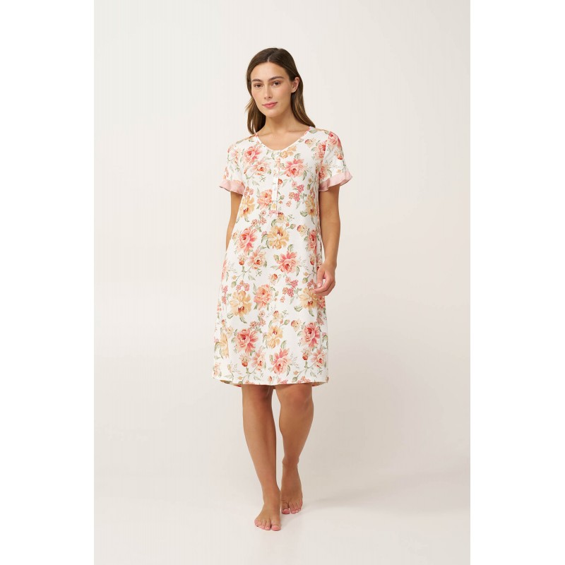 Micromodal Φλοράλ Νυχτικό με Πατιλέτα PINK TAN (24045-PINK TAN) Micromodal Φλοράλ Νυχτικό με Πατιλέτα PINK TAN (24045-PINK TAN)