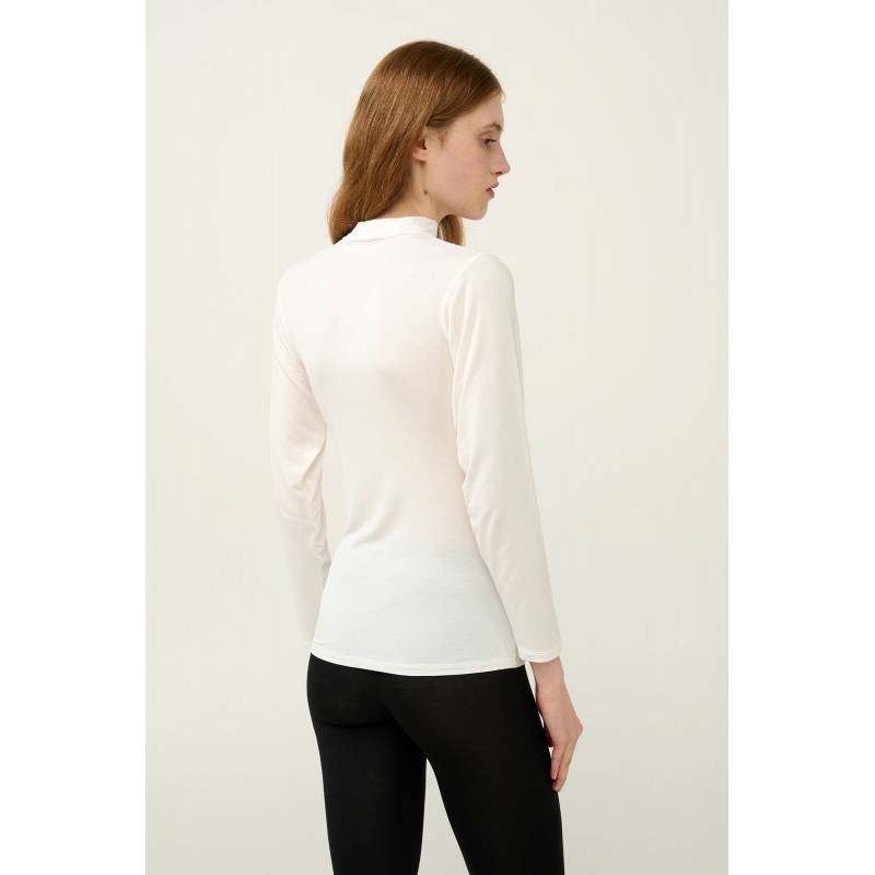 Γυναικείο Φανελάκι με Ψηλή Λαιμόκοψη CREAM (23818-CREAM)