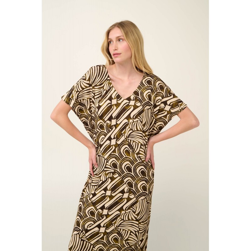 Καφτάνι από Viscose με Μαροκέν Patchwork Μοτίβο GREEN JULIET (22483-GREEN JULIET)