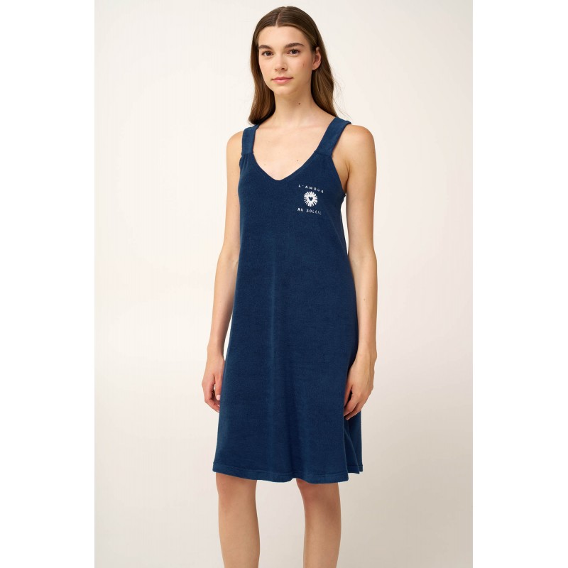 Αμάνικο Frottee Φόρεμα Θαλάσσης με V BLUE MARINE (24502-BLUE MARINE) Αμάνικο Frottee Φόρεμα Θαλάσσης με V BLUE MARINE (24502-BLUE MARINE)