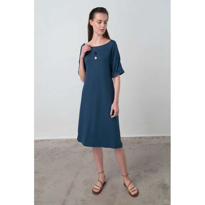 Φόρεμα με Κοντό Μανίκι BLUE MARINE (16924-BLUE MARINE)