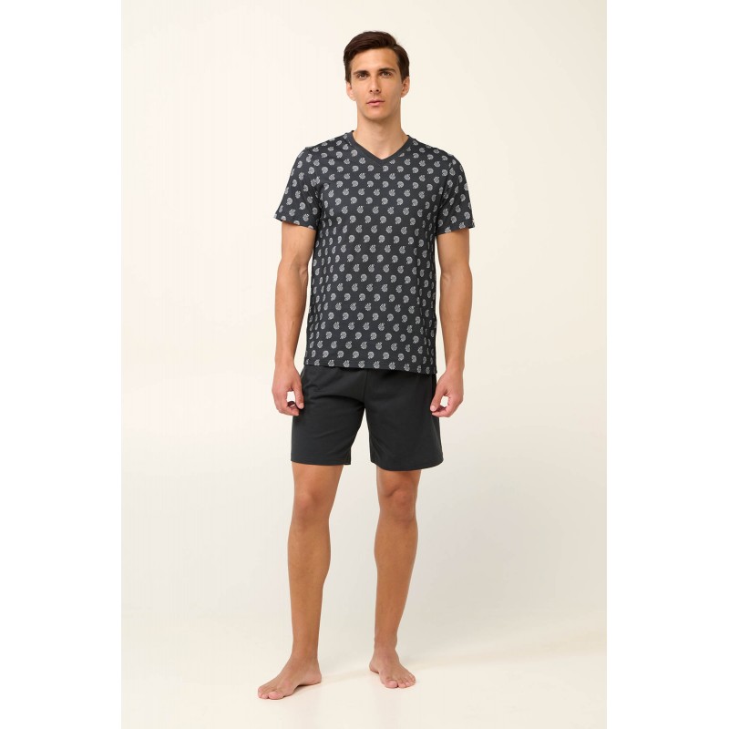 Βαμβακερή Ανδρική Πυτζάμα με V Λαιμόκοψη DARK GRAY (22601-DARK GRAY) Βαμβακερή Ανδρική Πυτζάμα με V Λαιμόκοψη DARK GRAY (22601-DARK GRAY)