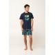 Ανδρική Βαμβακερή Tropical Πυτζάμα BLUE (24630-BLUE)