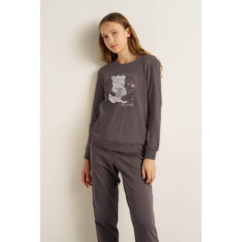 Γυναικεία Φούτερ Πυτζάμα με Μανσέτες GRAY MAUVE (23988-GRAY MAUVE) Γυναικεία Φούτερ Πυτζάμα με Μανσέτες GRAY MAUVE (23988-GRAY MAUVE)
