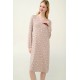 Χειμερινό Micromodal Φλοράλ Νυχτικό BEIGE PEACH (23075-BEIGE PEACH)