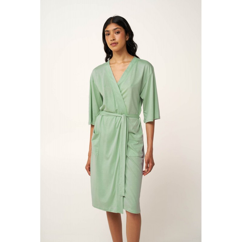 Γυναικεία Σταυρωτή Ρόμπα Cotton-Modal MINT GRAY (24079-MINT GRAY) Γυναικεία Σταυρωτή Ρόμπα Cotton-Modal MINT GRAY (24079-MINT GRAY)