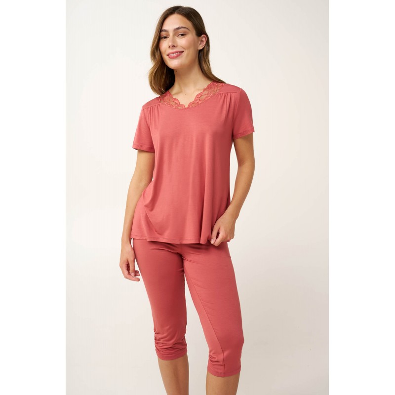 Γυναικεία Πυτζάμα Micromodal με Σούρες PINK CEDAR (24036-PINK CEDAR) Γυναικεία Πυτζάμα Micromodal με Σούρες PINK CEDAR (24036-PINK CEDAR)