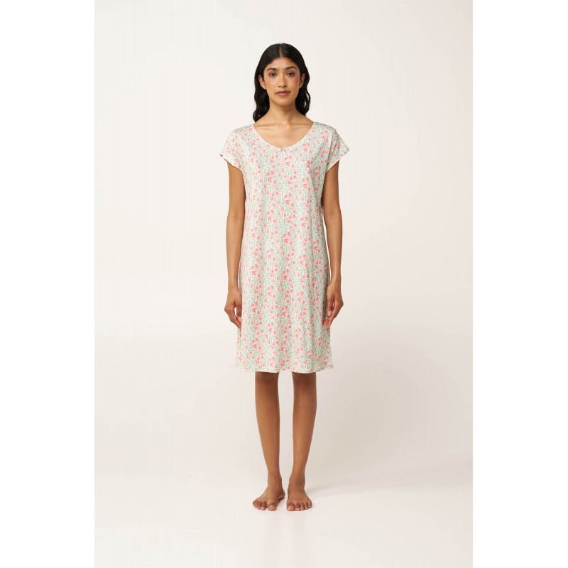 Γυναικείο Φλοράλ Νυχτικό Cotton-Modal MINT GRAY (24073-MINT GRAY) Γυναικείο Φλοράλ Νυχτικό Cotton-Modal MINT GRAY (24073-MINT GRAY)