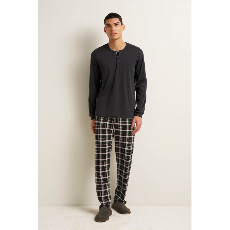 Ανδρική Βαμβακερή Πυτζάμα με Πατιλέτα DARK GRAY (25682-DARK GRAY) Ανδρική Βαμβακερή Πυτζάμα με Πατιλέτα DARK GRAY (25682-DARK GRAY)