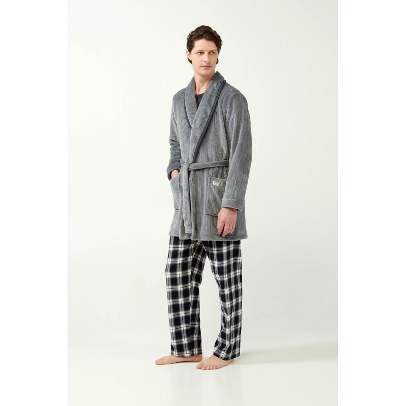 Μονόχρωμη Σταυρωτή Fleece Ρόμπα GRAY (21708-GRAY) Μονόχρωμη Σταυρωτή Fleece Ρόμπα GRAY (21708-GRAY)