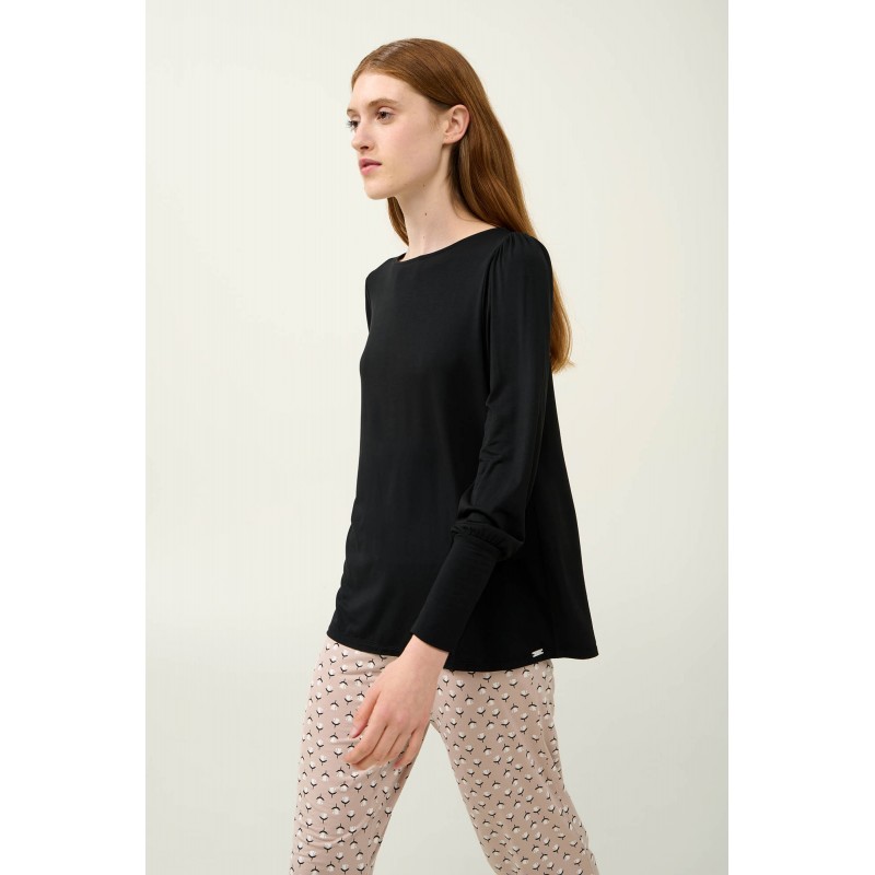 Φλοράλ Γυναικεία Πυτζάμα Micromodal με Μανσέτες BLACK (23073-BLACK) Φλοράλ Γυναικεία Πυτζάμα Micromodal με Μανσέτες BLACK (23073-BLACK)