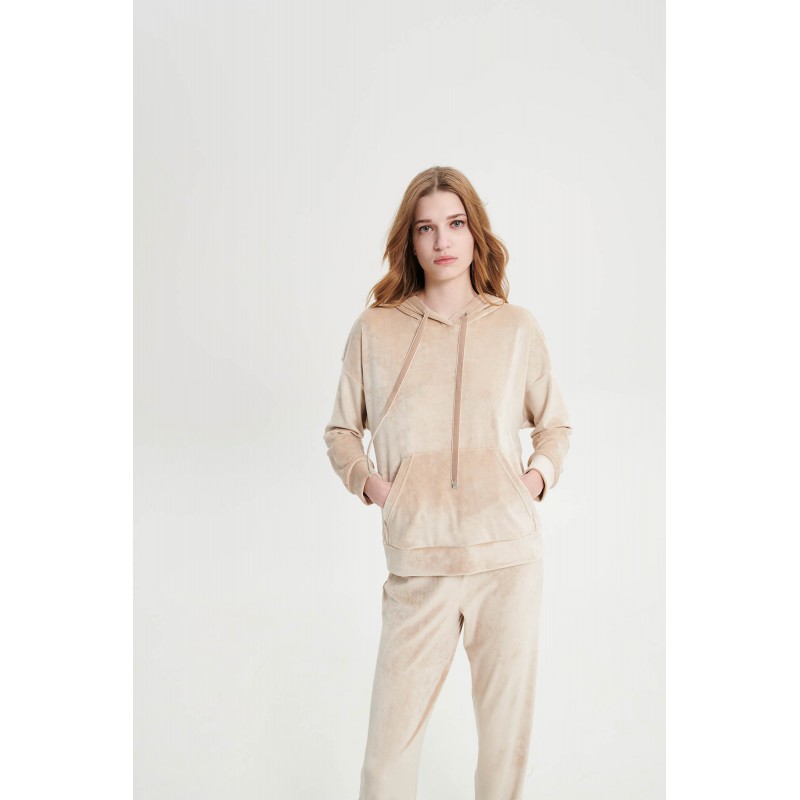 Μονόχρωμη Φόρμα με Κουκούλα BEIGE (19331-BEIGE)