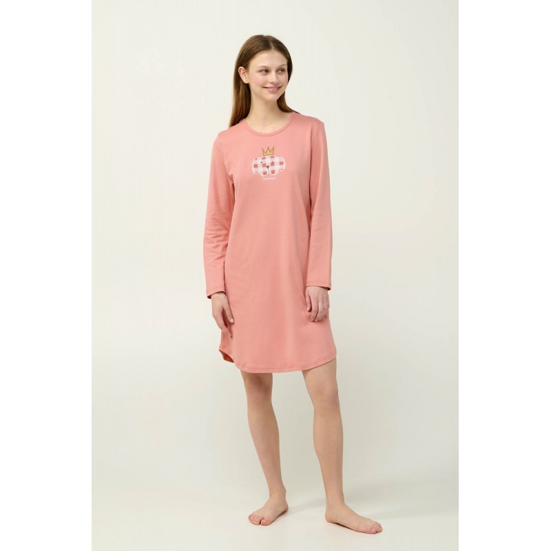 Βαμβακερό Νυχτικό με Τσέπες PINK TAN (23311-PINK TAN) Βαμβακερό Νυχτικό με Τσέπες PINK TAN (23311-PINK TAN)