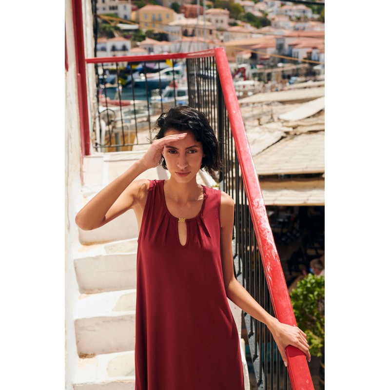 Μονόχρωμο Αμάνικο Φόρεμα RED SYRAH (18489-RED SYRAH) Μονόχρωμο Αμάνικο Φόρεμα RED SYRAH (18489-RED SYRAH)