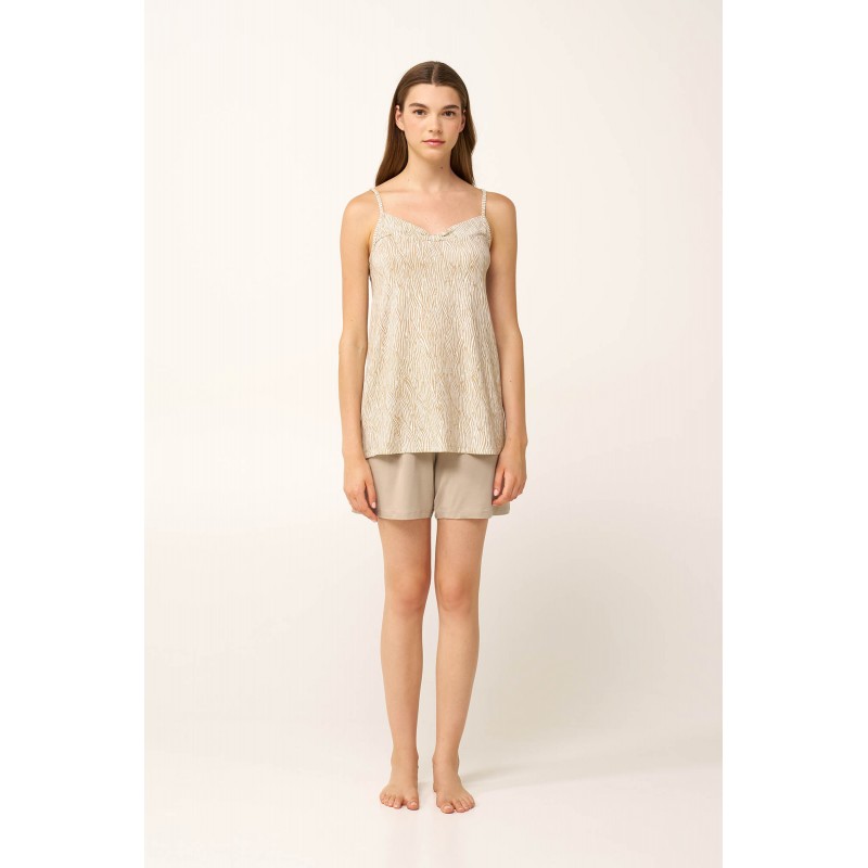 Micromoda Baby Doll με Δαντέλα BEIGE TAUPE (24016-BEIGE TAUPE)