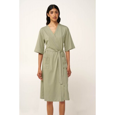 Γυναικεία Σταυρωτή Ρόμπα από Βαμβάκι GREEN TEA (24346-GREEN TEA)