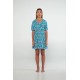 Φόρεμα με Κοντό Μανίκι BLUE CURACAO (20172-BLUE CURACAO)