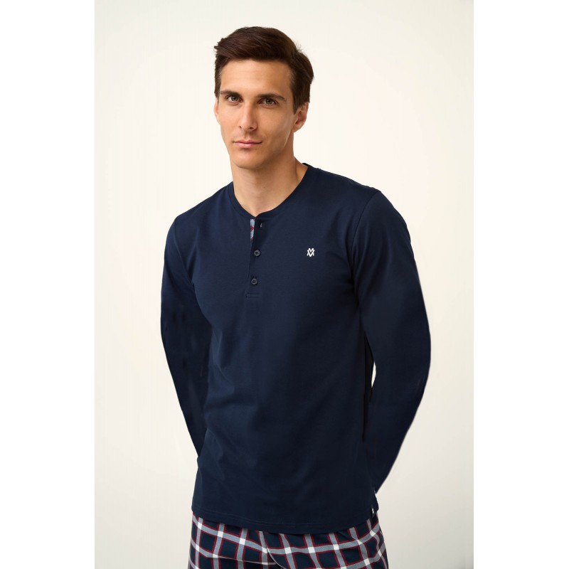Βαμβακερή Ανδρική Πυτζάμα με Πατιλέτα BLUE (23905-BLUE) Βαμβακερή Ανδρική Πυτζάμα με Πατιλέτα BLUE (23905-BLUE)