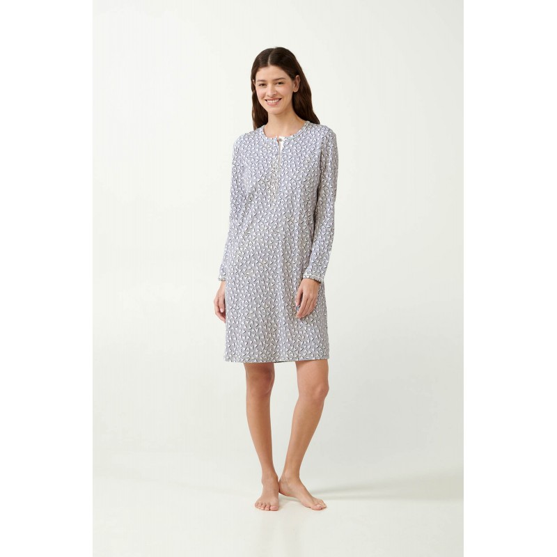 Interlock Νυχτικό με Πατιλέτα LIGHT GRAY (21451-LIGHT GRAY)