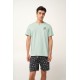 Ανδρική Βαμβακερή Πυτζάμα με Λαιμόκοψη GREEN SURF (24692-GREEN SURF) Ανδρική Βαμβακερή Πυτζάμα με Λαιμόκοψη GREEN SURF (24692-GREEN SURF)