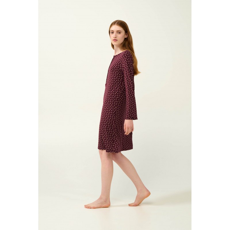 Micromodal Πουά Νυχτικό με Πατιλέτα RED WINDSOR (23029-RED WINDSOR)