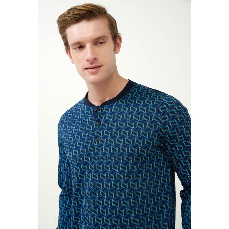 Πυτζάμα S. Jersey με Γεωμετρικό Μοτίβο Κύβων BLUE (21680-BLUE) Πυτζάμα S. Jersey με Γεωμετρικό Μοτίβο Κύβων BLUE (21680-BLUE)