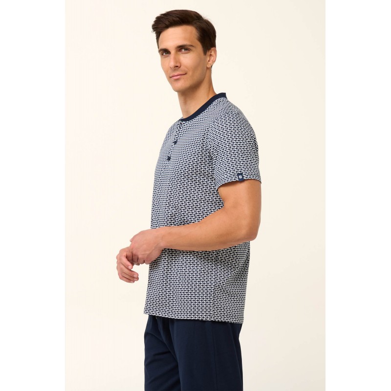 Βαμβακερή Ανδρική Πυτζάμα με Πατιλέτα BLUE (22676-BLUE) Βαμβακερή Ανδρική Πυτζάμα με Πατιλέτα BLUE (22676-BLUE)