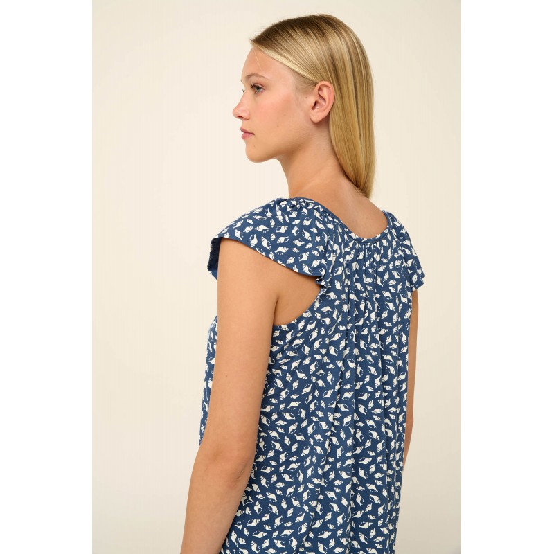 Γυναικεία Πυτζάμα Micromodal με Σούρες και Πατιλέτα BLUE RAF (22054-BLUE RAF)