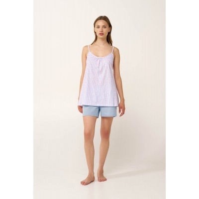 Βαμβακερό Baby Doll με Τιράντες BLUE KENTUCKY (24245-BLUE KENTUCKY)