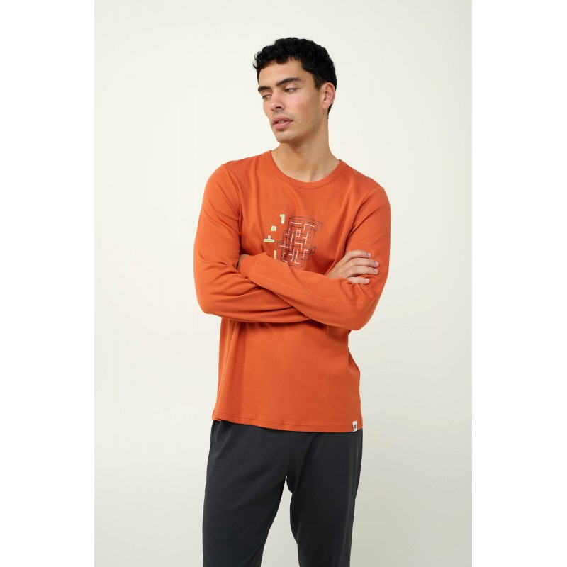 Ανδρική Χειμερινή Πυτζάμα με Μανσέτες ORANGE RUST (23624-ORANGE RUST) Ανδρική Χειμερινή Πυτζάμα με Μανσέτες ORANGE RUST (23624-ORANGE RUST)