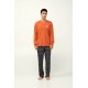 Ανδρική Βαμβακερή Πυτζάμα με Μανσέτες ORANGE RUST (23621-ORANGE RUST) Ανδρική Βαμβακερή Πυτζάμα με Μανσέτες ORANGE RUST (23621-ORANGE RUST)