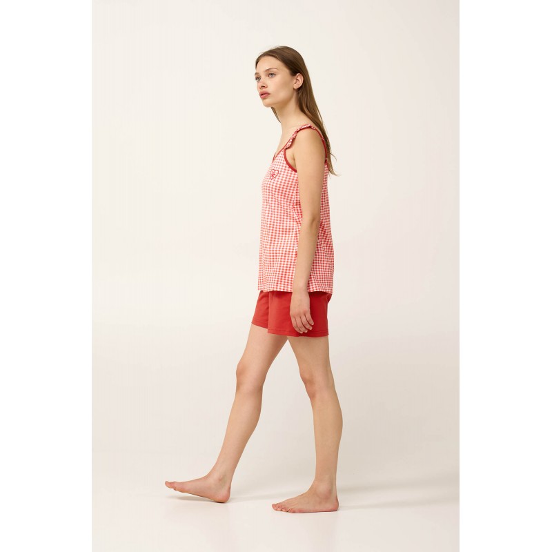 Βαμβακερό Καρό Baby Doll RED AURORA (24274-RED AURORA) Βαμβακερό Καρό Baby Doll RED AURORA (24274-RED AURORA)