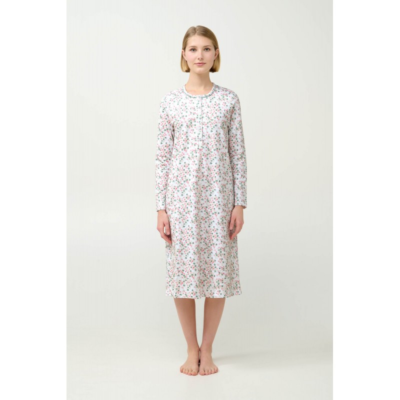 Φλοράλ Φούτερ Νυχτικό με Πατιλέτα GREEN FROSTY (23250-GREEN FROSTY)