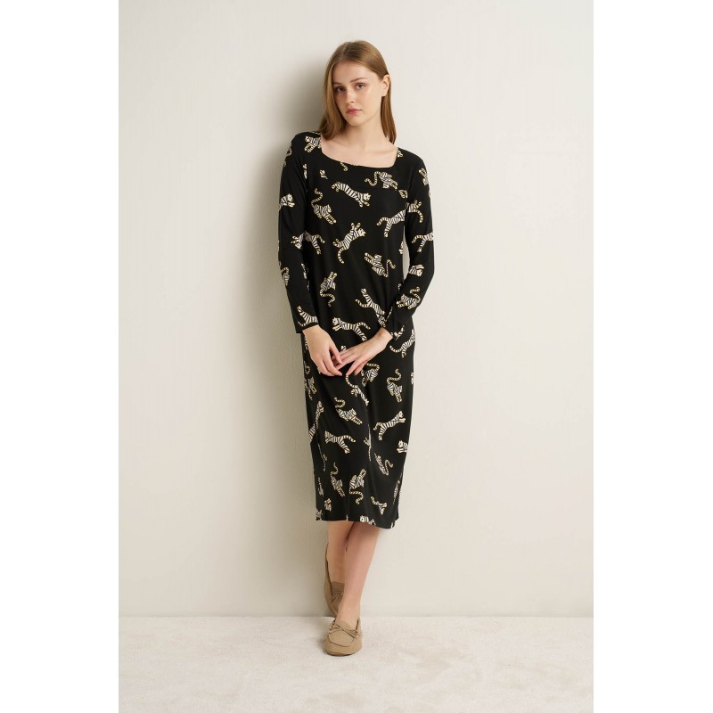 Νυχτικό Micromodal με Φαρδιά Λαιμόκοψη BLACK (25087-BLACK)