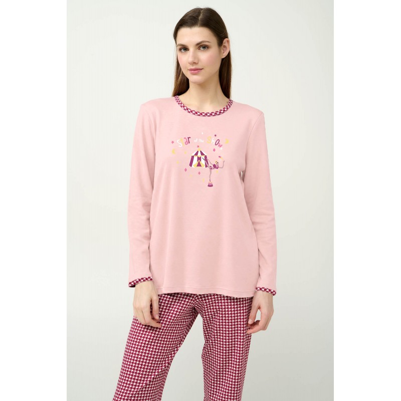 Γυναικεία Βαμβακερή Πυτζάμα PINK PEACH (23984-PINK PEACH) Γυναικεία Βαμβακερή Πυτζάμα PINK PEACH (23984-PINK PEACH)