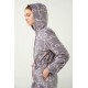 Fleece Ρόμπα με Σκύλο-Παζλ Μοτίβο GRAY THUNDER (21481-GRAY THUNDER)