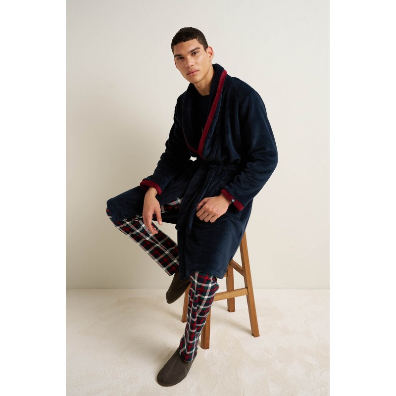 Ανδρική Μακριά Fleece Ρόμπα BLUE (25619-BLUE) Ανδρική Μακριά Fleece Ρόμπα BLUE (25619-BLUE)
