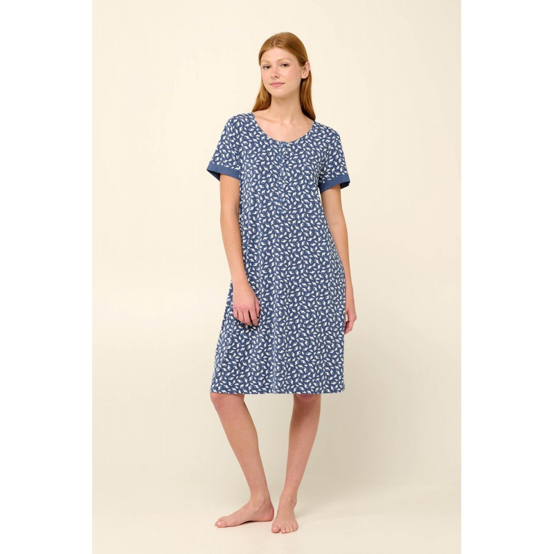 Micromodal Καλοκαιρινό Νυχτικό με Πατιλέτα BLUE RAF (22052-BLUE RAF)