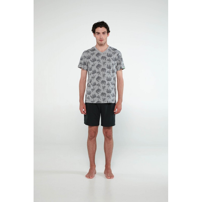 Πυτζάμα με Κοντό Μανίκι GRAY MELANGE (20610-GRAY MELANGE) Πυτζάμα με Κοντό Μανίκι GRAY MELANGE (20610-GRAY MELANGE)