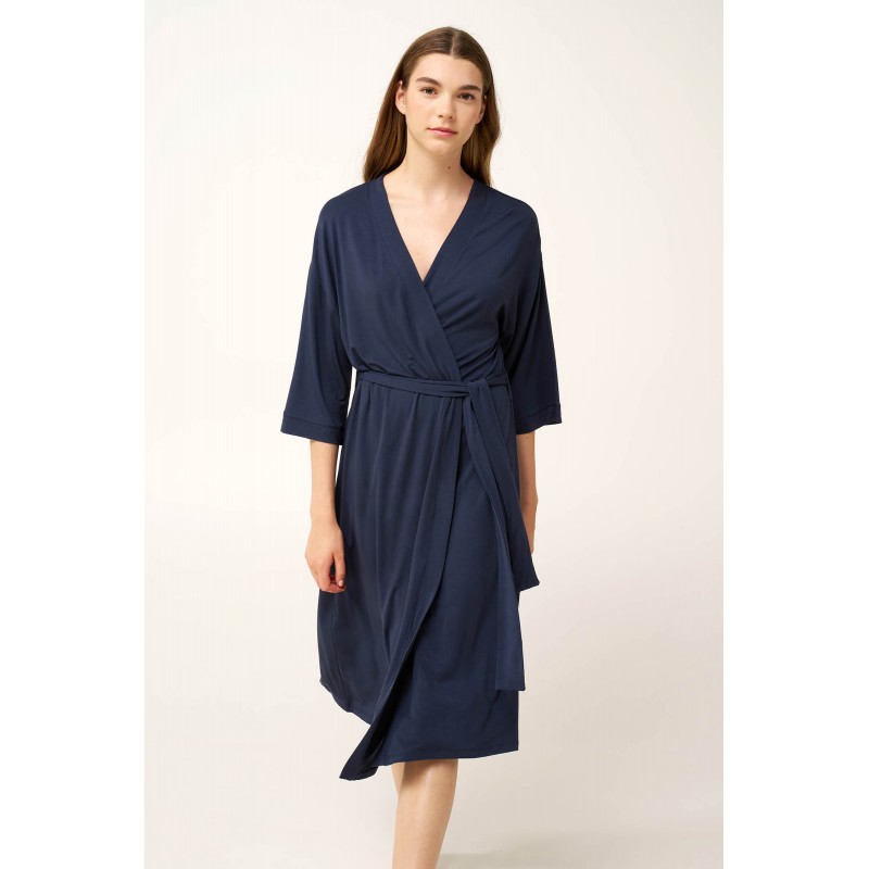 Μονόχρωμη Γυναικεία Ρόμπα Micromodal BLUE BLAZER (24121-BLUE BLAZER)