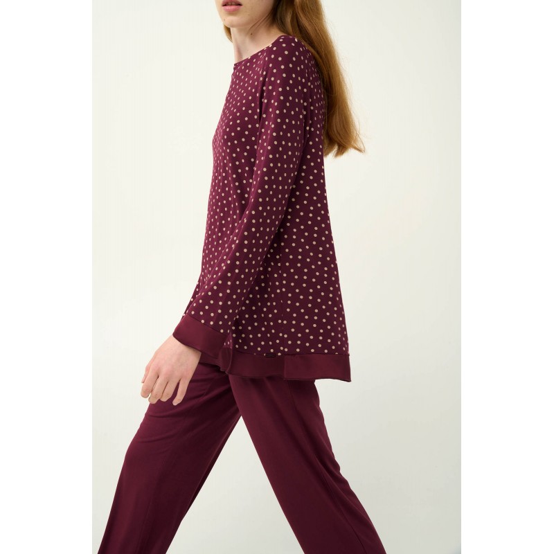 Γυναικεία Πουά Πυτζάμα Micromodal RED WINDSOR (23033-RED WINDSOR)