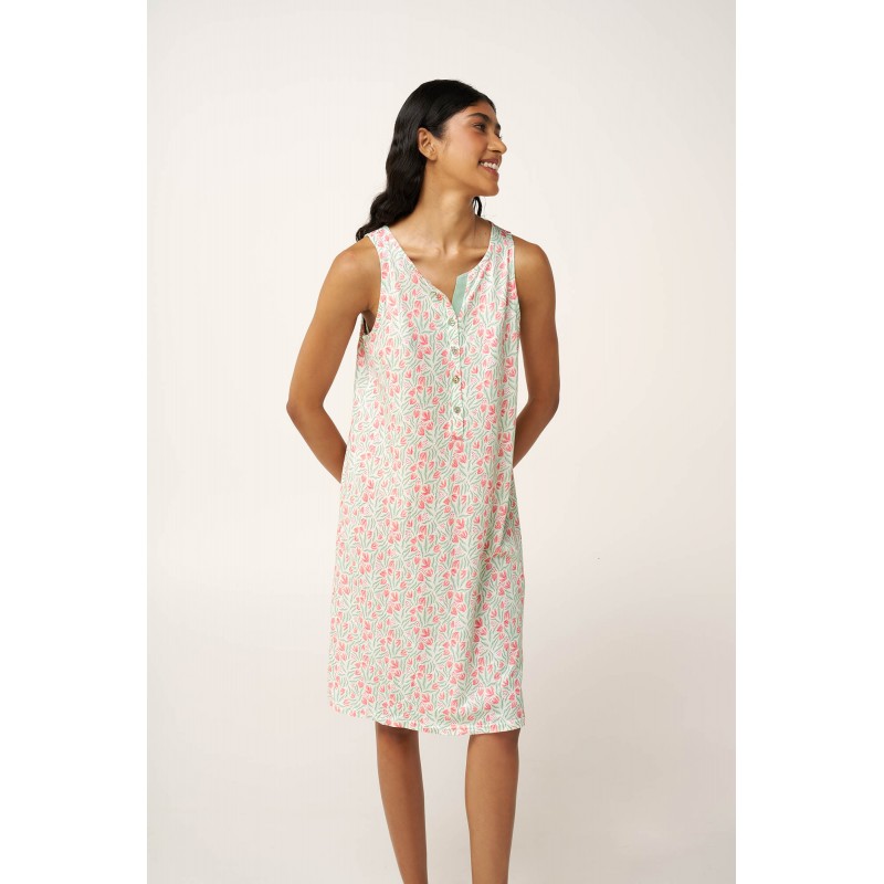 Φλοράλ Νυχτικό Cotton-Modal με Πατιλέτα MINT GRAY (24075-MINT GRAY) Φλοράλ Νυχτικό Cotton-Modal με Πατιλέτα MINT GRAY (24075-MINT GRAY)