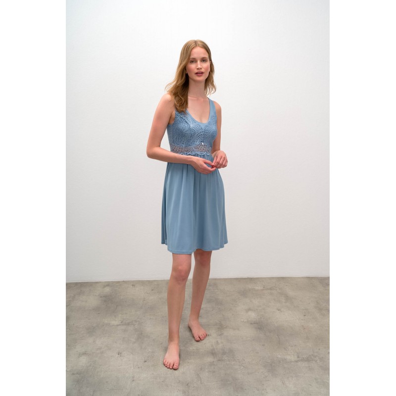 Αμάνικο Νυχτικό με Δαντέλα BLUE SERENE (16154-BLUE SERENE) Αμάνικο Νυχτικό με Δαντέλα BLUE SERENE (16154-BLUE SERENE)