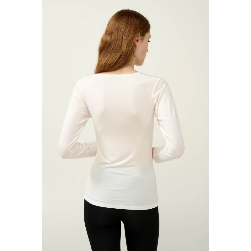 Γυναικείο Micromodal Φανελάκι με Μακρύ Μανίκι CREAM (23816-CREAM)