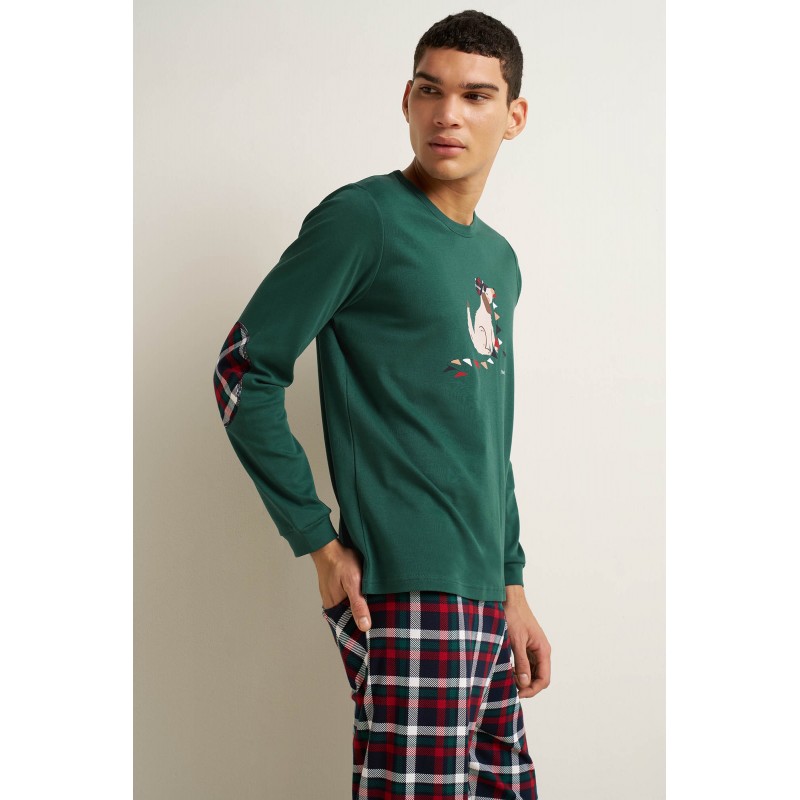 Ανδρική Matching Βαμβακερή Πυτζάμα με Μανσέτες GREEN GARDEN (25610-GREEN GARDEN) Ανδρική Matching Βαμβακερή Πυτζάμα με Μανσέτες GREEN GARDEN (25610-GREEN GARDEN)