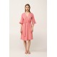 Γυναικεία Σταυρωτή Ρόμπα από Βαμβάκι PINK GLOW (24334-PINK GLOW)