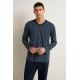 Ανδρική Βαμβακερή Πυτζάμα με V BLUE (25651-BLUE) Ανδρική Βαμβακερή Πυτζάμα με V BLUE (25651-BLUE)
