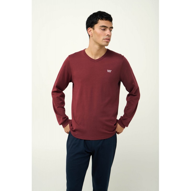 Ανδρική Βαμβακερή Πυτζάμα με Μανσέτες RED CABERNET (23684-RED CABERNET) Ανδρική Βαμβακερή Πυτζάμα με Μανσέτες RED CABERNET (23684-RED CABERNET)